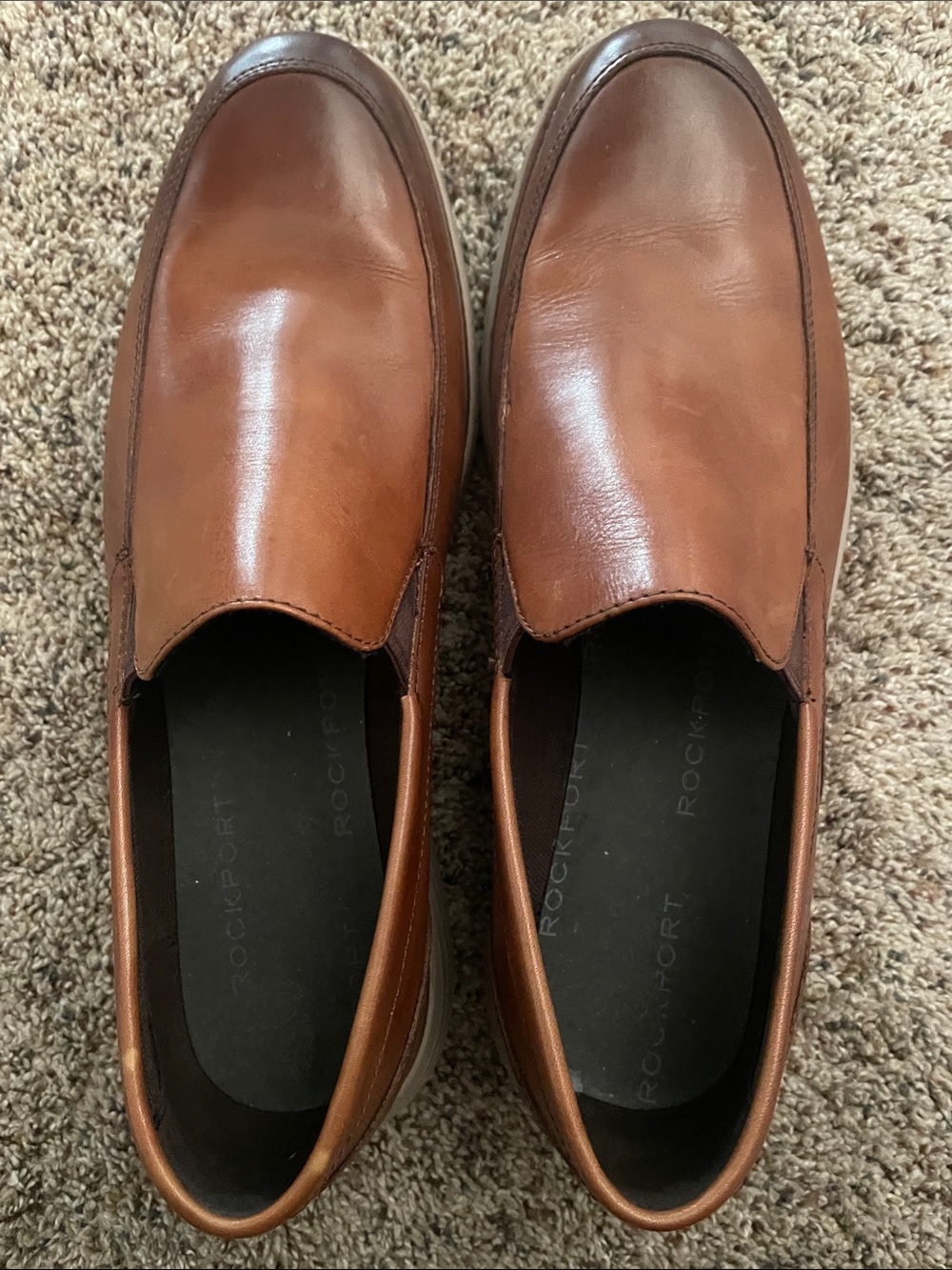 Rockport Men’s Slip-On Loafers in Cognac Brown (9.5)